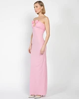 Strapless Flower Maxi Dress