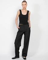 Low Waisted Trousers With Slits