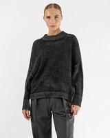 Mock Neck Brushed Silk Sweater