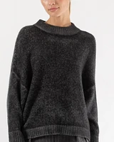 Mock Neck Brushed Silk Sweater