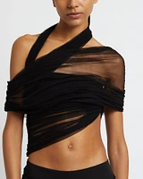 Veiled Wrap Top