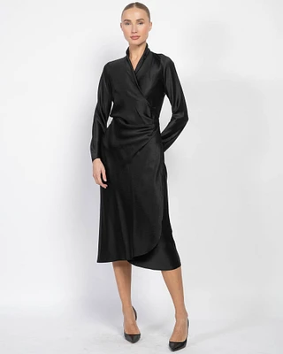 Long Sleeve Wrap Dress