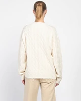 Cashmere Cable V-Neck