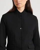 Ponte Collarless Single-Breasted Blazer