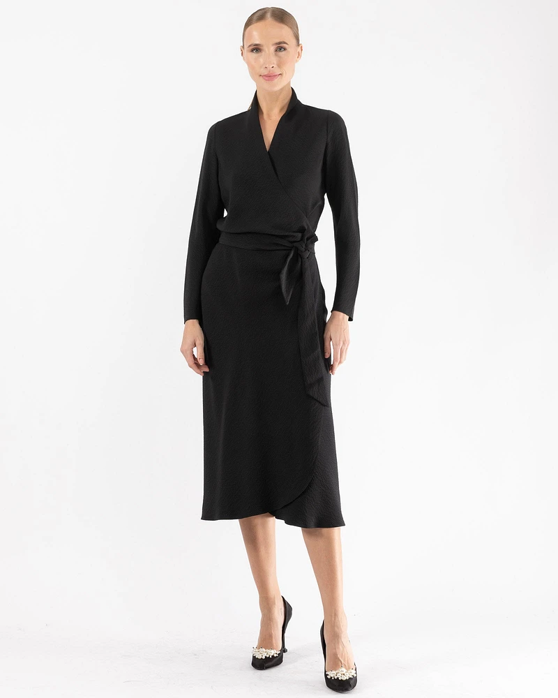 Long Sleeve Wrap Dress