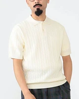 Knit Cable Polo Shirt