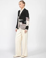 Single-Breasted Kimono Embroidered Blazer