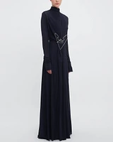 Long Sleeve Drape Gown