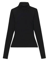 Rib Long Sleeve Turtleneck Top