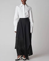 Fringe Wrap A-Line Skirt