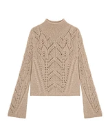 Knit Lace Turtleneck Sweater