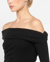 Long Sleeved Off-Shoulder Sweater