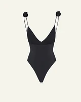 Rosette V-Neck Swimsuit