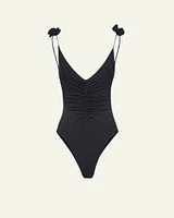 Rosette V-Neck Swimsuit