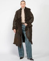 Reversible Oversized Shearling Coat