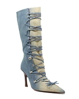 Denim Lace Up Boots