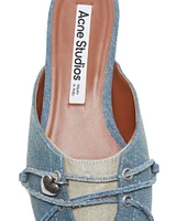 Lace Up Denim Mules