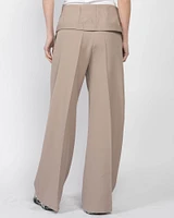 Wide Leg Fold Over Trousers