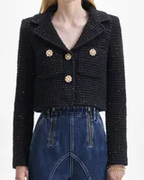 Sequin Textured Knit Jacket