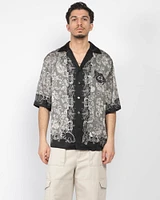 Print Button Up T-Shirt