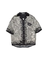 Print Button Up T-Shirt