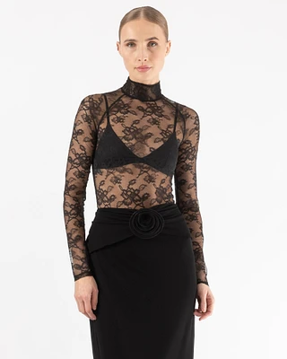 High Neck Lace Bodysuit