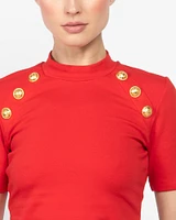 6 Button Stretch T-Shirt