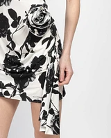 Rose Printed Drape Dress