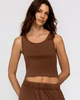 Cropped Scoop Tank