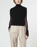 Mesh Long Sleeve Turtleneck