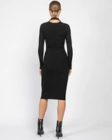 Long Sleeve Cutout Knit Dress