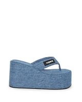 Denim Wedge Sandals