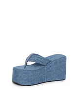 Denim Wedge Sandals