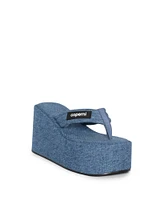 Denim Wedge Sandals