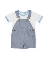 Stripe Short Overalls