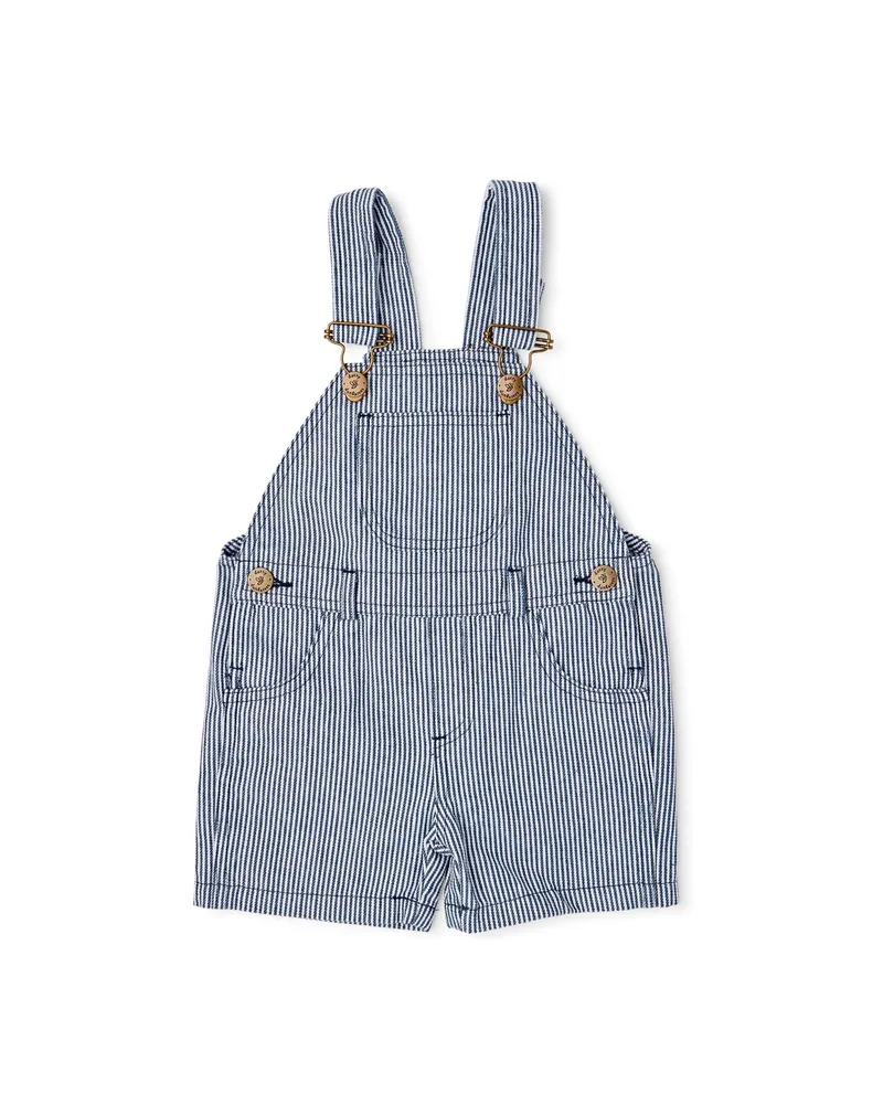 Stripe Short Overalls