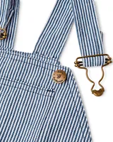 Stripe Short Overalls