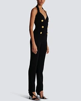 Sleeveless V-Neck Tailored Jumpsuit