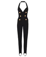 Sleeveless V-Neck Tailored Jumpsuit