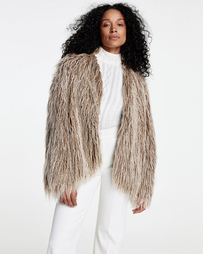 Faux Fur Swing Jacket