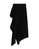 Pleated Asymmetric Skirt