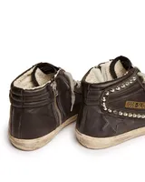 Slide Leather Upper Stud Sneakers