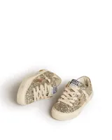 May Young Platinum Glitter Sneakers