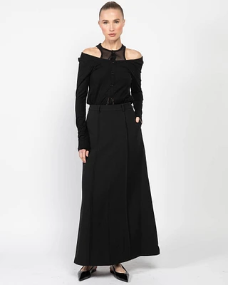 Pin-Tuck Maxi Skirt