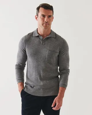 Merino Tipped Polo Sweater