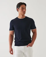 Short Sleeve Tipped Sweater