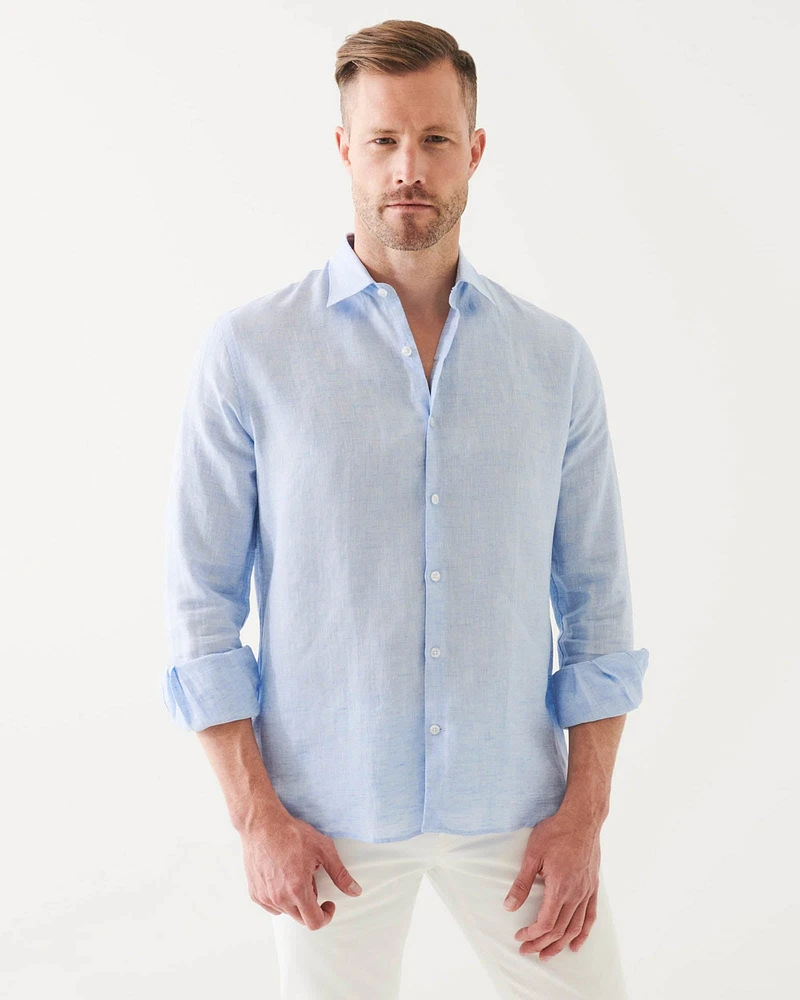 Long Sleeve Linen Chambray Shirt