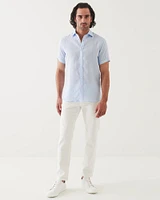 Short Sleeve Linen Chambray Shirt