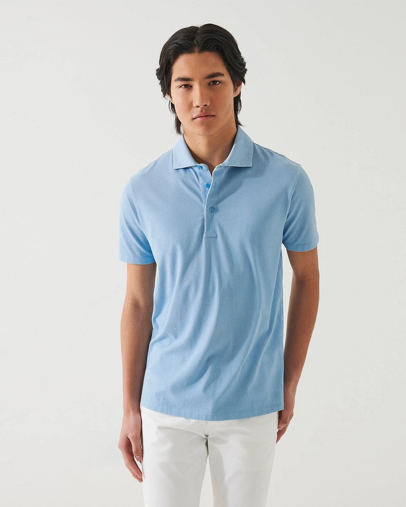 Short Sleeve Micro Print Polo