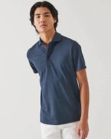 Short Sleeve Diamond Print Polo